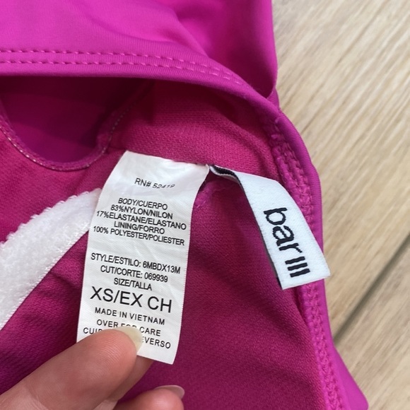 Bar III Cowl Neck Monokini hot pink one piece bathing‎ suit backless - Picture 13 of 14